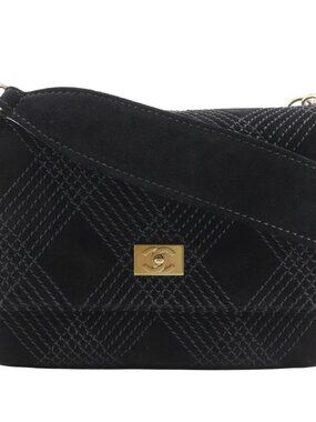 CHANEL Wild stitch Shoulder Bag A19343Y02640 black Suede Women